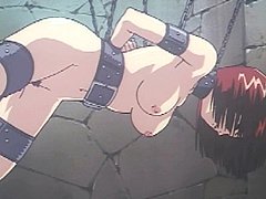 Chained hentai gets dildoed exasperation added to wetpussy